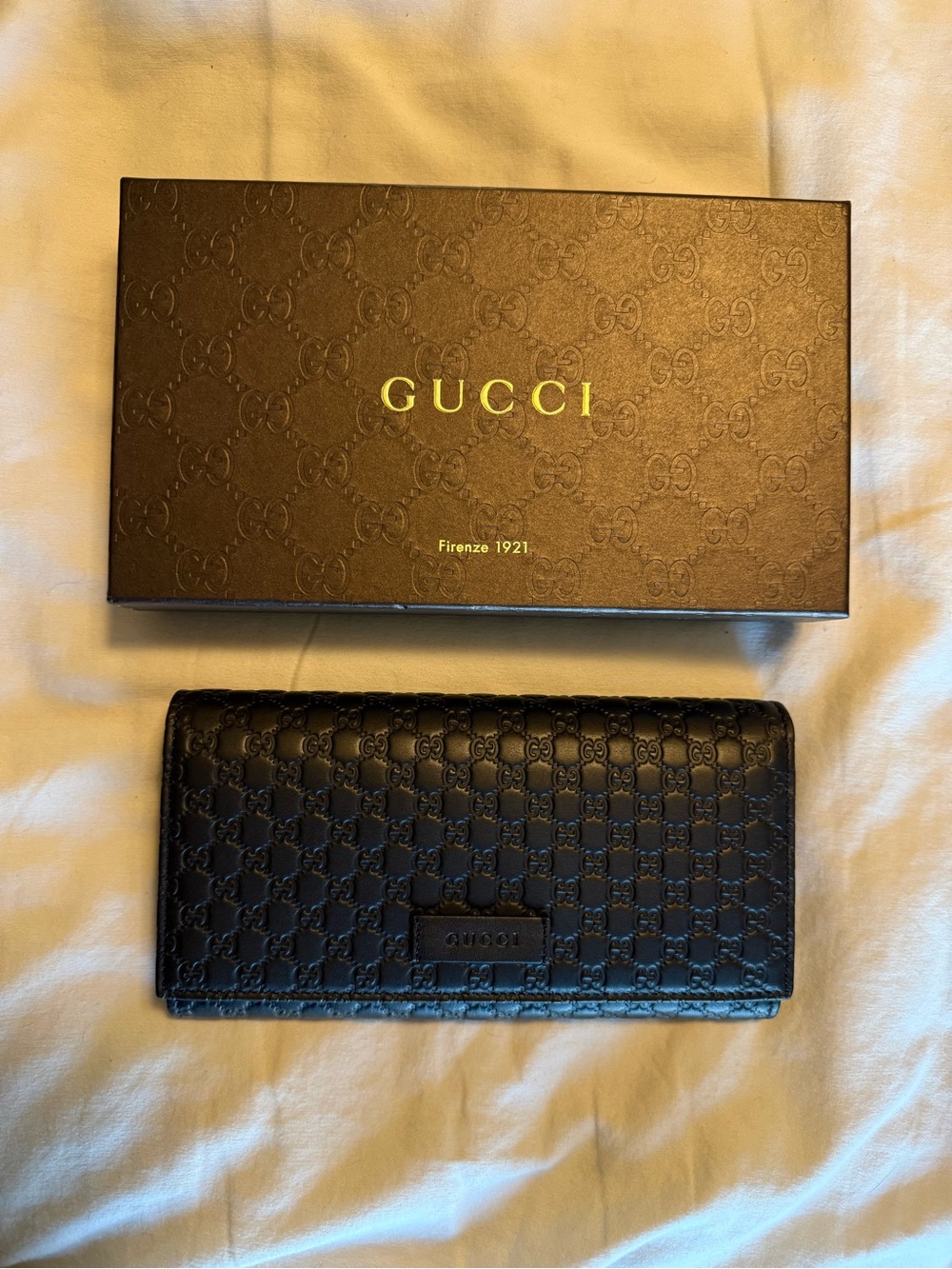 Gucci Embossed GG Leather Long Wallet BROWN